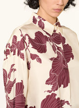 Load image into Gallery viewer, Herzen&#39;s Angelegenheit Floral Silk Twill Shirt Blouse in Cabernet Creamy
