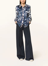 Load image into Gallery viewer, Herzen&#39;s Angelegenheit Foilage Print Silk Blouse in Marino Starlight
