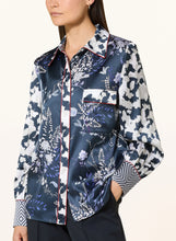 Load image into Gallery viewer, Herzen&#39;s Angelegenheit Foilage Print Silk Blouse in Marino Starlight
