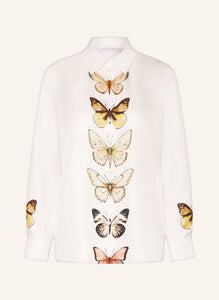 Herzen's Angelegenheit Butterfly Silk Blouse in Sun Rust Multi