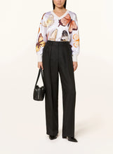 Load image into Gallery viewer, Herzen&#39;s Angelegenheit Butterfly Silk V-Neck Blouse in Sun Rust Multi
