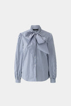 Load image into Gallery viewer, Oui Striped Blouse with Bow in White Blue
