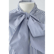 Load image into Gallery viewer, Oui Striped Blouse with Bow in White Blue
