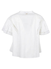 Load image into Gallery viewer, Twinset Lace Trimmed Blouse in White
