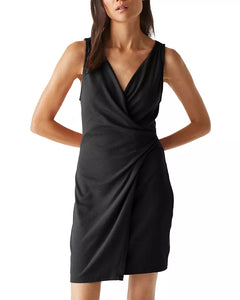 Michael Stars Abby Faux Wrap Dress in Black