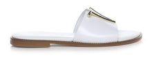 Load image into Gallery viewer, Caryatis Leather Sandal in White/Gold
