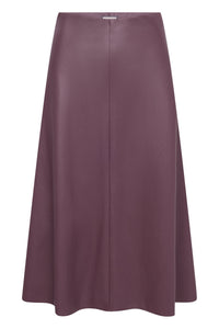 Seductive Bobby Vegan Fluid Nappa Leather Skirt in Barolo