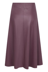 Seductive Bobby Vegan Fluid Nappa Leather Skirt in Barolo