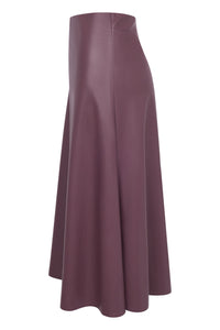 Seductive Bobby Vegan Fluid Nappa Leather Skirt in Barolo