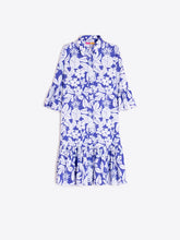 Load image into Gallery viewer, Vilagallo Ada Dress in Blue Tropical Print
