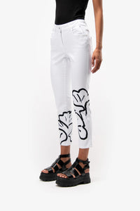 Sportalm White Jeans with Black Print