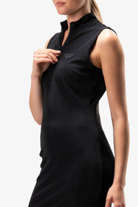 Sportalm Ribbed Jersey Sleeveless Dress in Black