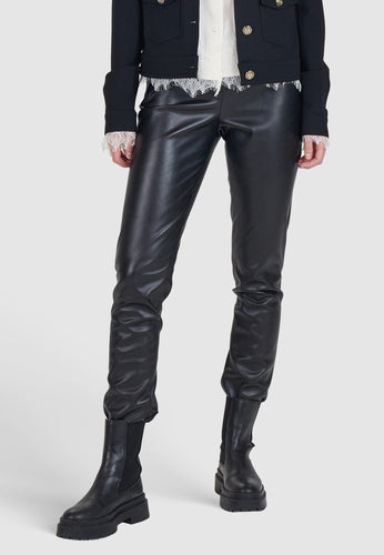 Marc Aurel Vegan Leather Pant in Black