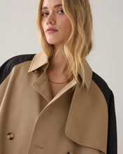Load image into Gallery viewer, Summum Oversized Trench Coat in Beige/Black
