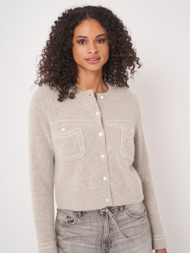 Repeat Wool & Cashmere Cardigan in Hazel