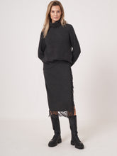 Load image into Gallery viewer, Repeat Fringe Knitted Skirt in Charcoal
