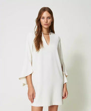 Load image into Gallery viewer, TWINSET Short Crêpe Dress in Snow
