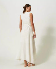 Load image into Gallery viewer, TWINSET Long Linen Blend Dress in Ivory

