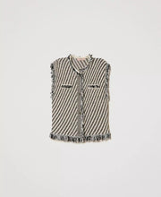 Load image into Gallery viewer, TWINSET Jacquard Knit Sleeveless Fringe Vest
