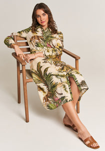 Princess Goes Hollywood Jungle Print Linen Dress