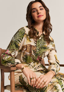 Princess Goes Hollywood Jungle Print Linen Dress