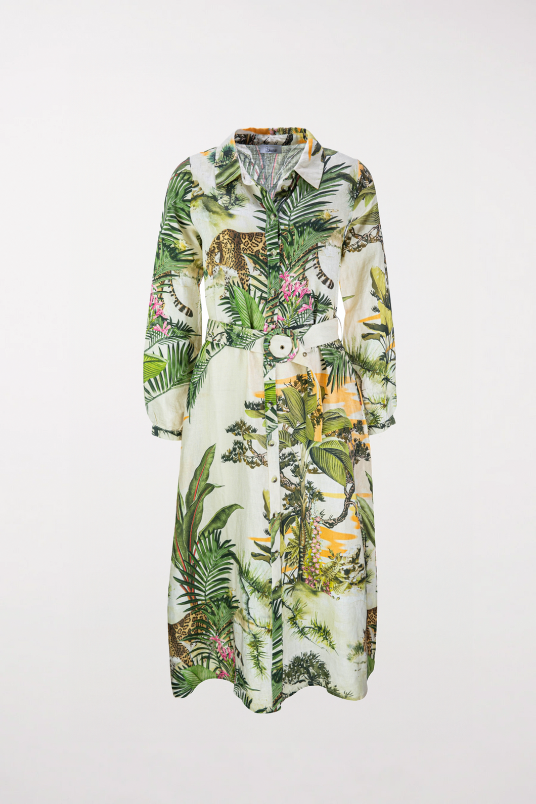 Princess Goes Hollywood Jungle Print Linen Dress