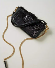 Load image into Gallery viewer, Twinset &quot;Amie&quot; Sequin Shoulder Bag in Black
