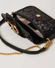 Load image into Gallery viewer, Twinset &quot;Amie&quot; Sequin Shoulder Bag in Black
