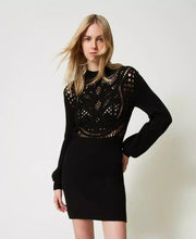 Load image into Gallery viewer, Twinset Crochet Dress in Black
