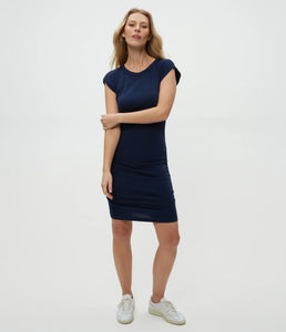Michael Stars Ricci Power Shoulder Dress in Nocturnal