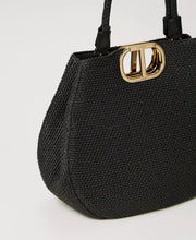 Load image into Gallery viewer, Twinset Lila Woven Shopper Bag in Black
