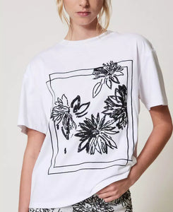 Twinset T-Shirt with Sequin Embroidery