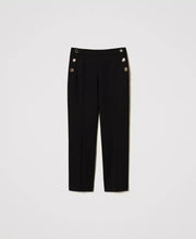 Load image into Gallery viewer, Twinset Jewel Button Pants in Black
