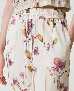 Twinset Crêpe de Chine Floral Trousers