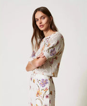 Load image into Gallery viewer, Twinset Floral Print Short Sleeve Sweater
