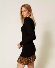 Load image into Gallery viewer, Twinset Knit Dress with Animal Print
