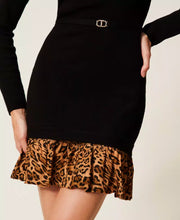 Load image into Gallery viewer, Twinset Knit Dress with Animal Print
