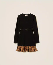 Load image into Gallery viewer, Twinset Knit Dress with Animal Print
