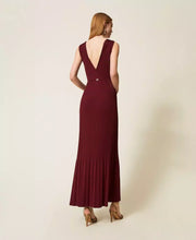 Load image into Gallery viewer, Twinset Crossover Knit Dress in Light Winetasting
