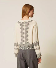 Load image into Gallery viewer, Twinset Sweater with Lace Prin
