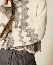 Load image into Gallery viewer, Twinset Sweater with Lace Prin
