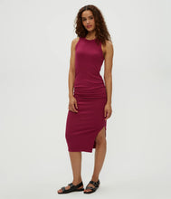 Load image into Gallery viewer, Michael Stars Wren Ribbed Midi Dress in Cabernet

