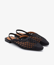 Load image into Gallery viewer, Angel Alarcon Fiora Backless Ballerina Flat in Black
