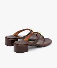 Load image into Gallery viewer, Angel Alarcon Zelma Low Heel Thong Sandal in Cafe
