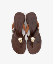 Load image into Gallery viewer, Angel Alarcon Zelma Low Heel Thong Sandal in Cafe
