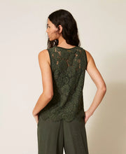 Load image into Gallery viewer, Twinset Lace Top in Thyme
