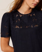 Load image into Gallery viewer, Twinset Short Linen Dress in Blue Night
