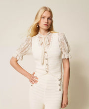 Load image into Gallery viewer, Twinset Knit Vest in Parchment
