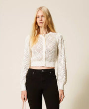 Load image into Gallery viewer, Twinset Diamond Pattern Cardigan with Pearls
