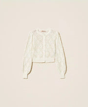 Load image into Gallery viewer, Twinset Diamond Pattern Cardigan with Pearls
